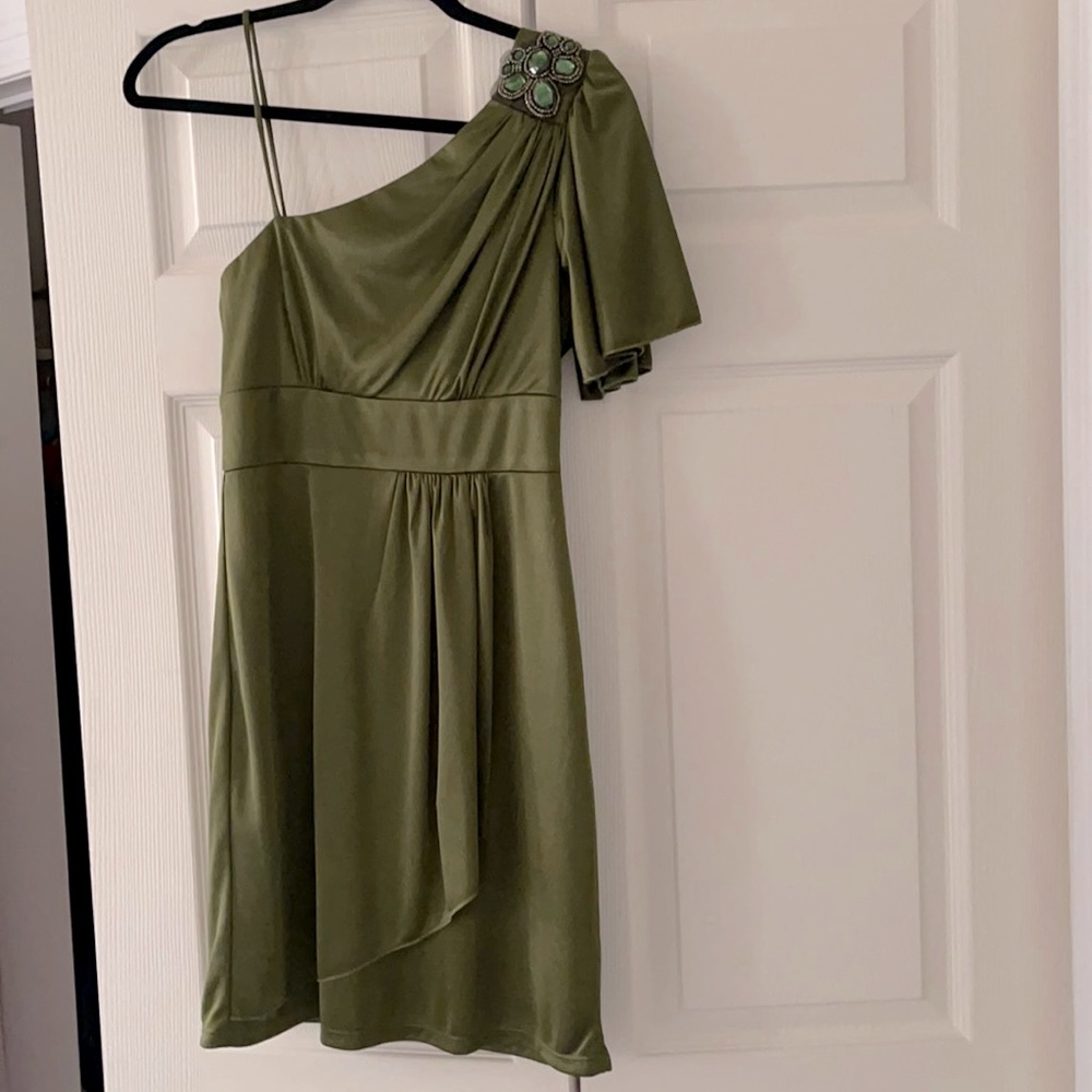 Stunning One shoulder cocktail dress - Olive Green